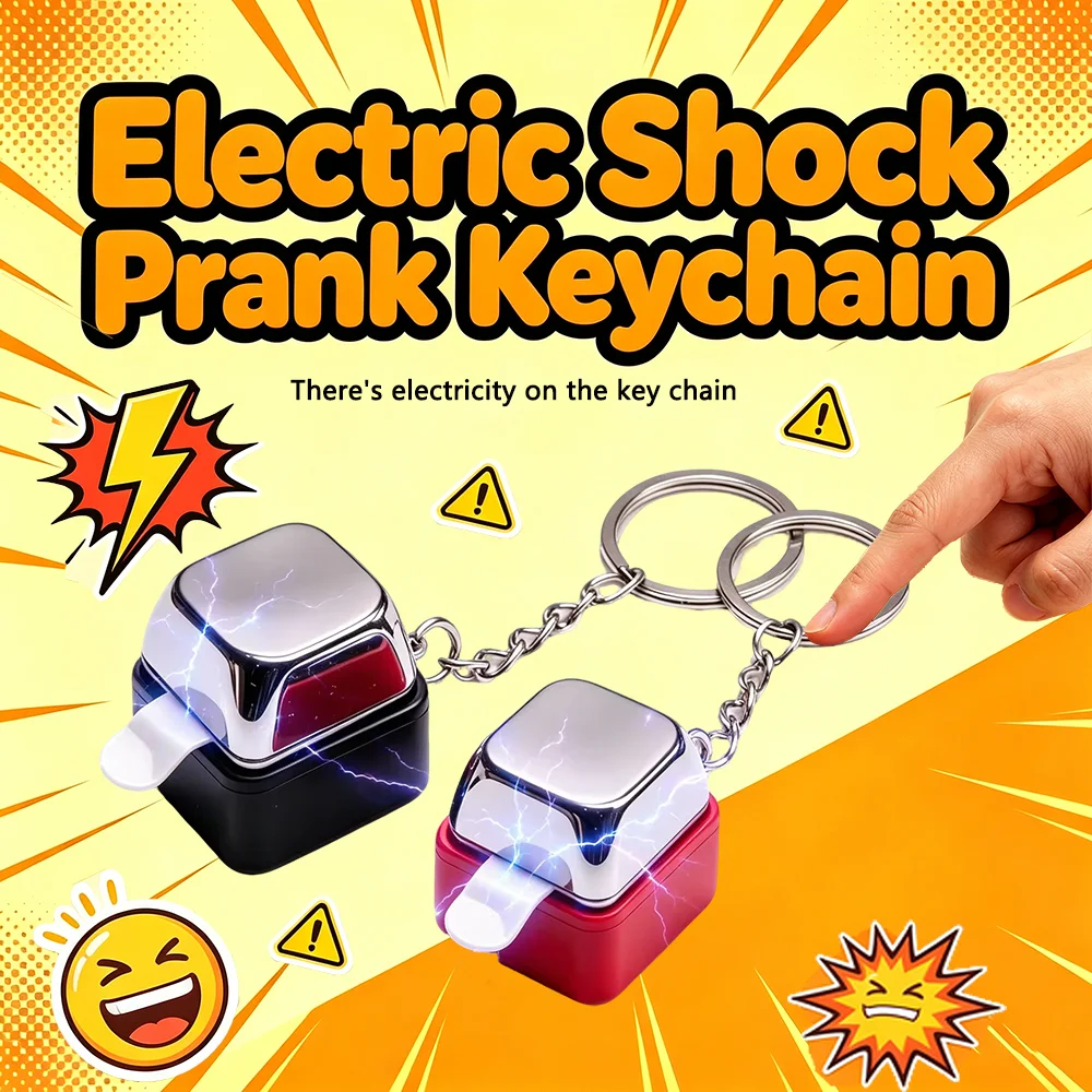 Novelty Electric Shock Prank Click Keychain Mini Shock Toy Funny Joke Trick Novelty Toy For Friend Party Prank for Adult Gift