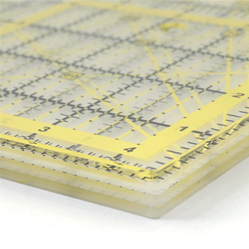 

ABUP-4PCS Multifunctional Acrylic Patchwork Ruler Tool Set Square Sewing Ruler Measuring Ruler