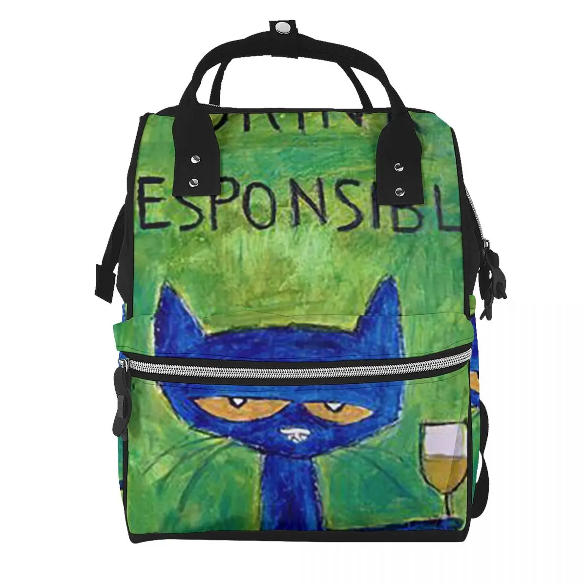 Pete The Cat Student Backpack School Bag Hiking Travel Daypack for Men Women Bookbag Shoulder Bags
