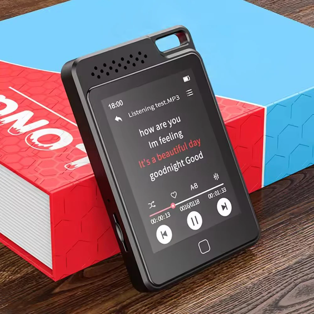 32GB/64GB Hifi MP3 Player 2.4inch Bluetooth 5.0 Full Touch Screen MP4 Audio Player Built-in Speaker Recording E-Book Video