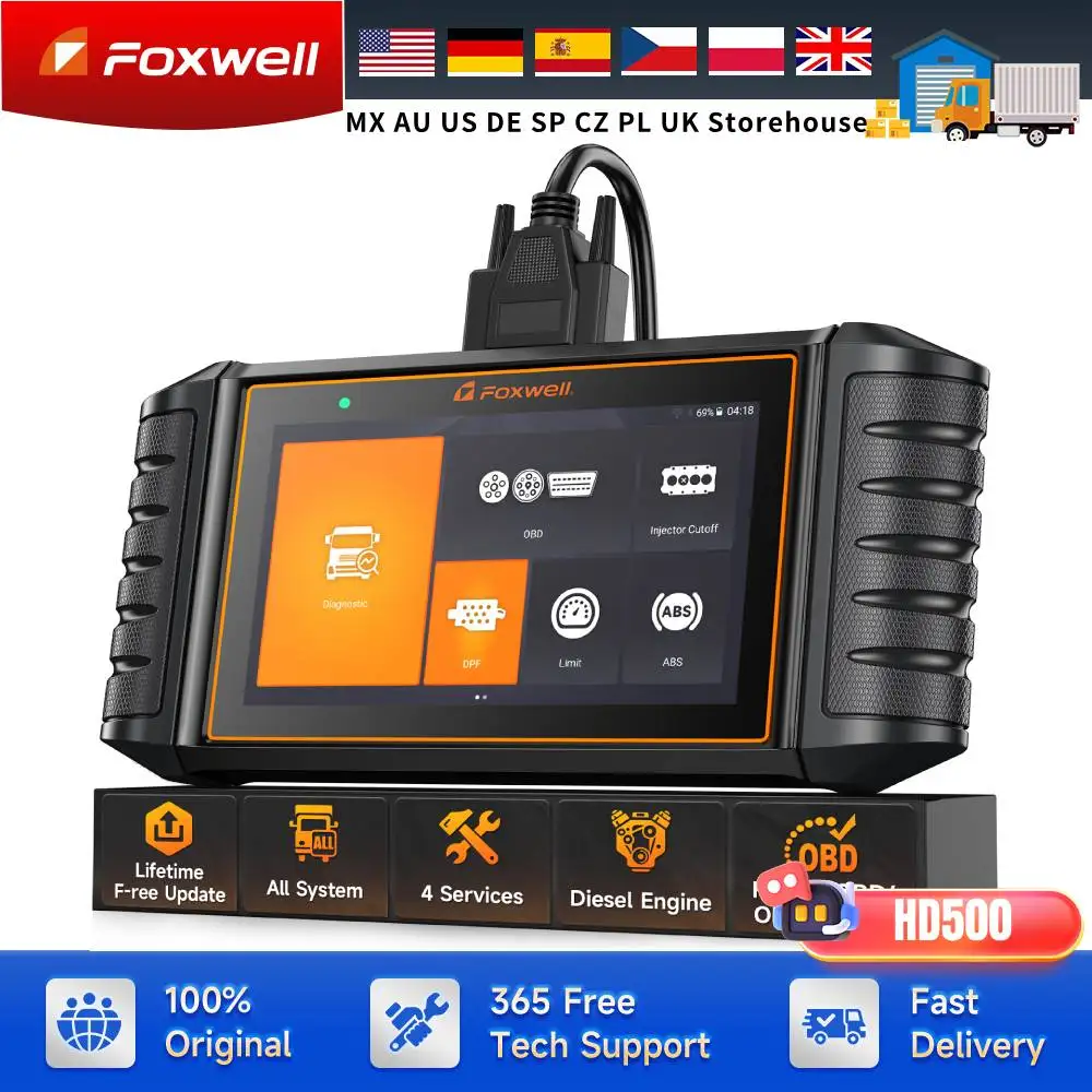 

FOXWELL HD500 24 В сканер грузовиков с разрешением DPF/отключением инжектора/обключением полной системы дизельные диагностические инструменты инструменты для диагностики грузовиков