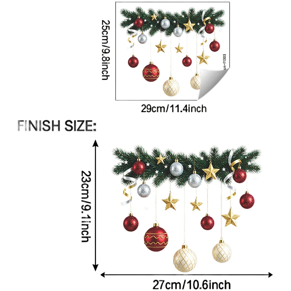 Christmas Tree Window Clings UV Static Decoration for Glass For tile Metal Surfaces Festive Pine Branch Design PVC Sticker