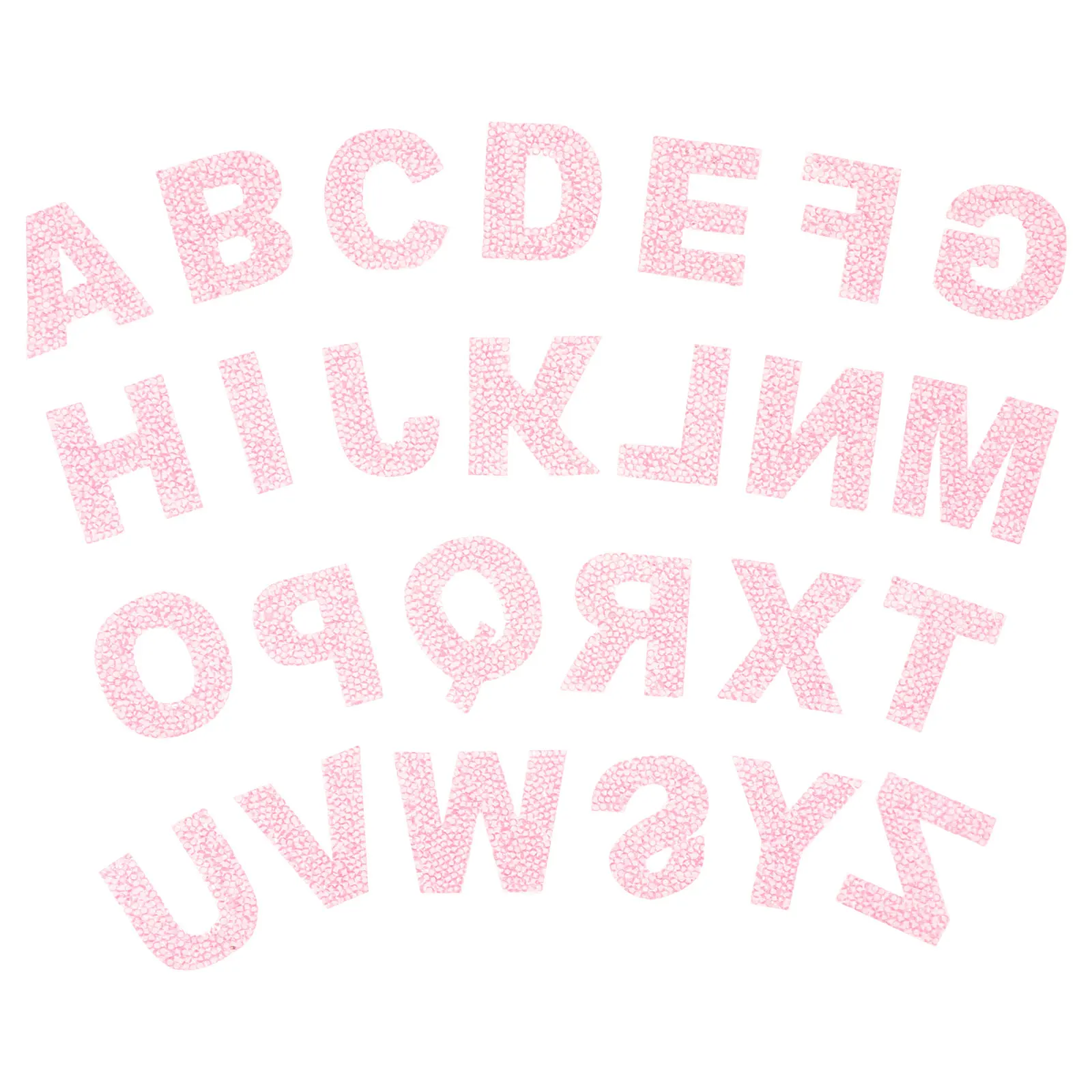 

Hot Melt Adhesive Patch Clothing Patches Jeans Sew on Embroidered Applique Iron Stickers Alphabet Shaped Thick Texture Clear