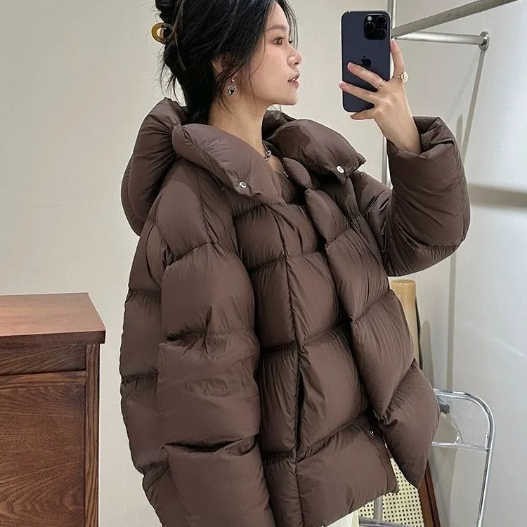 Live product Maillard 85 goose down jacket 2024 new spring warm bread jacket hooded jacket for women