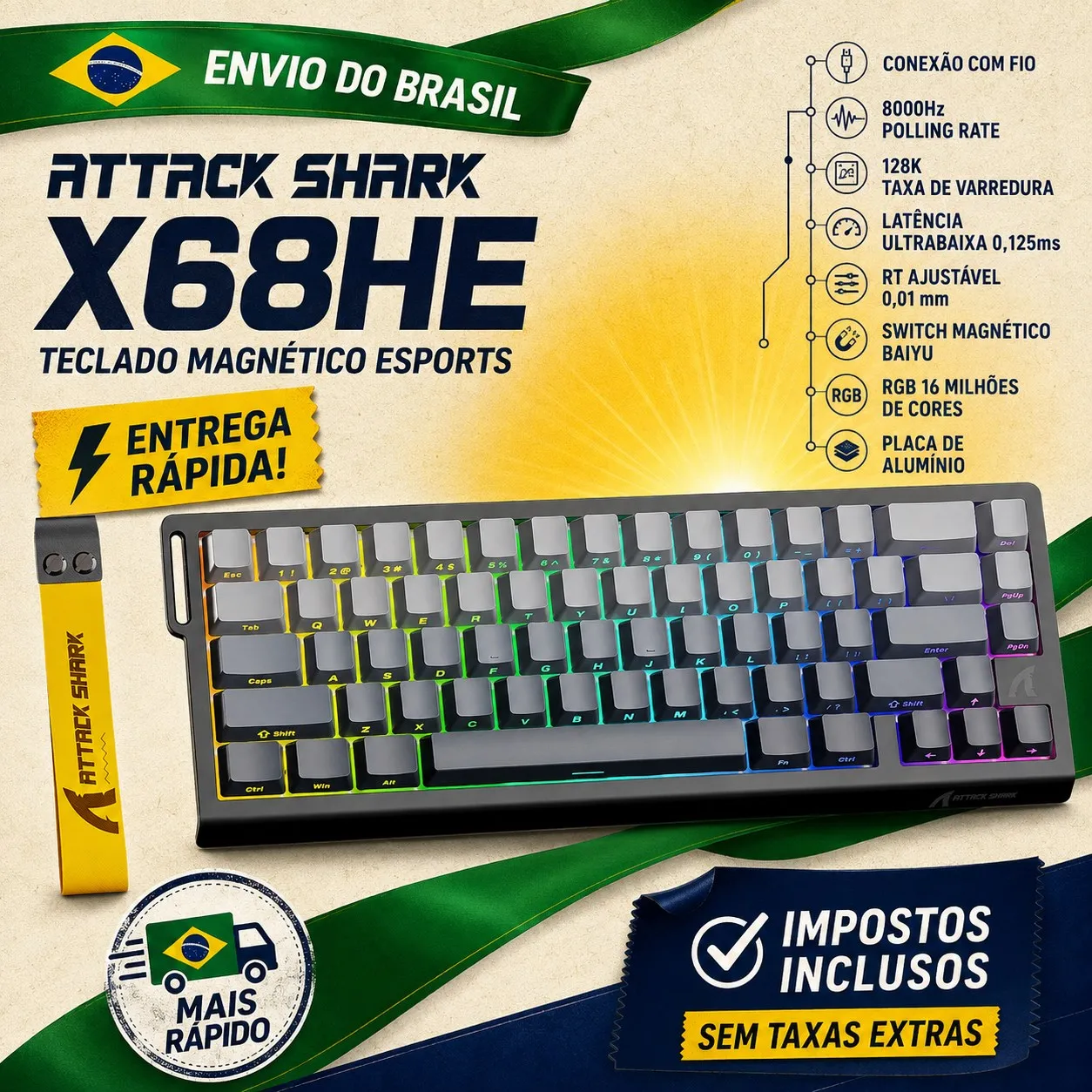 x68he-teclado-magnetico-nivel-torneio-0125ms-switch-baiyu-8000hz-varredura-128k-rt-001mm-sem-zona-morta-placa-de