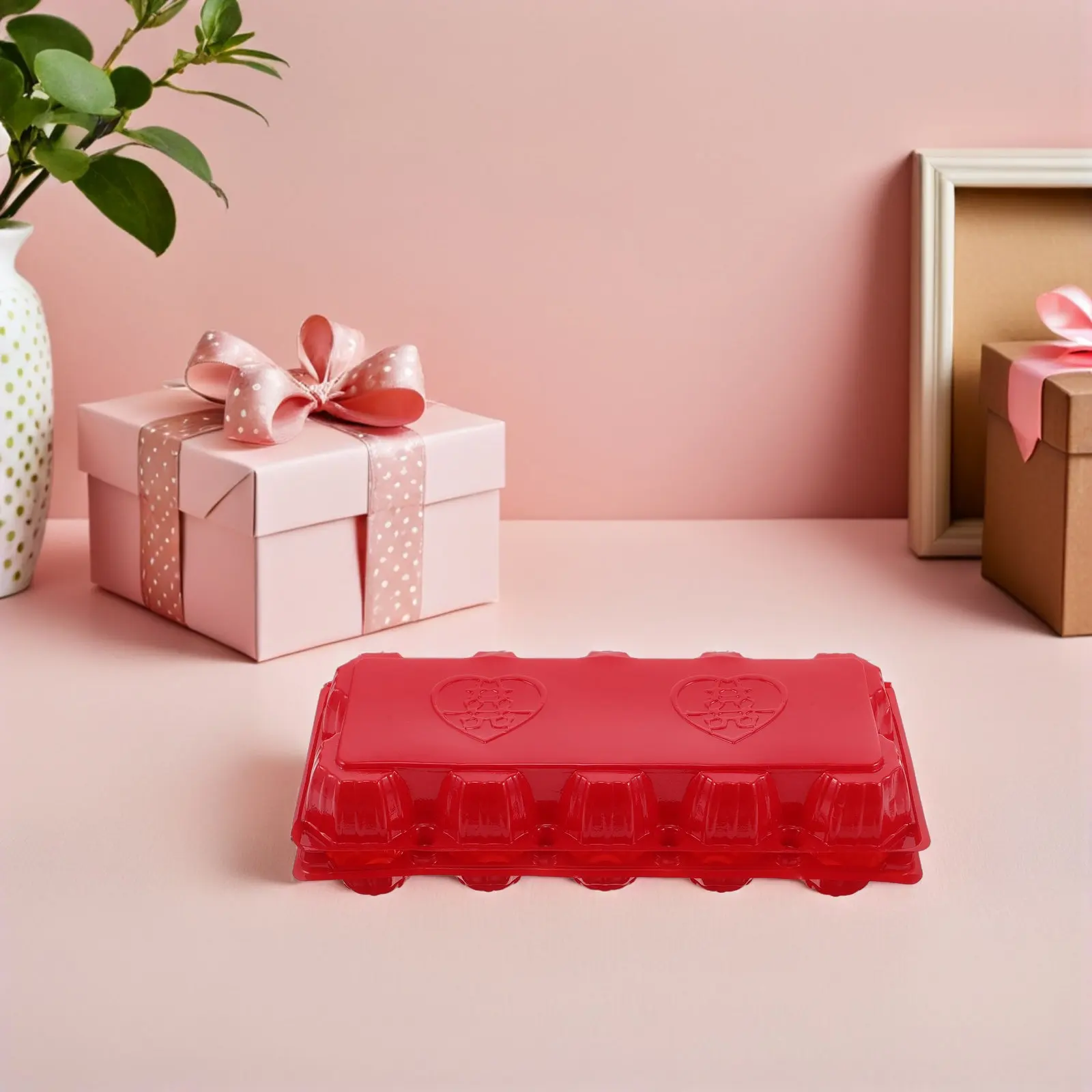 

Набор из 30 красных пластиковых контейнеров для хранения яиц с крышками, штабелируемые, для холодильника, подарок на свадьбу/на месяц, многоразовые лотки для яиц