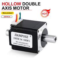 28HK34 hollow dual axis stepper motor NEMA11 3.6v 0.8A two-phase hybrid small motor with high torque