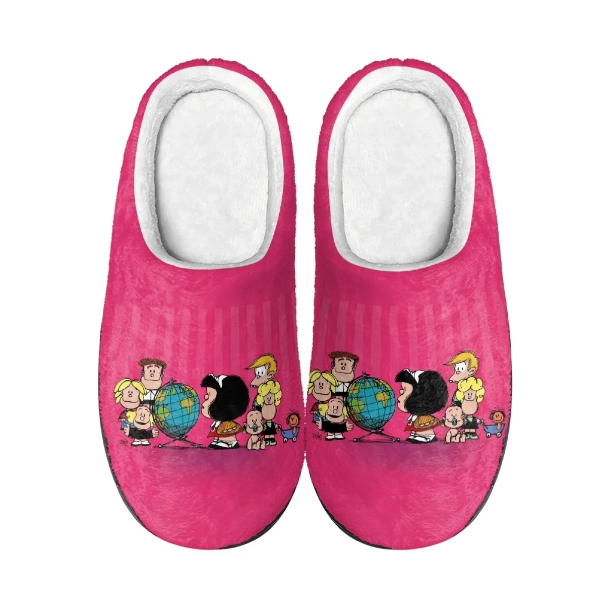 

Custom Winter Warm Slippers Lovely Mafalda Anime Indoor Slipeprs Comfortable Home Floor Shoes Indoor Slides for Women Men