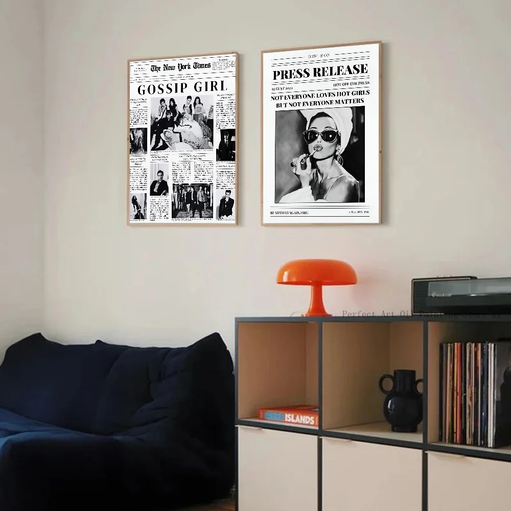 1PC Trendy New York Newspaper Poster Paper Print Home Living Room Bedroom Entrance Bar Restaurant Cafe Art