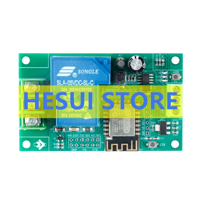 ESP8266WIFI Single channel 30A relay module ESP-12F development board secondary development DC7-80/5V