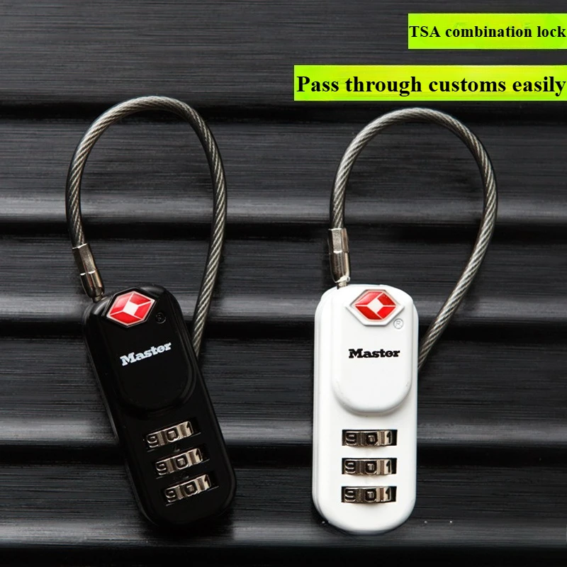 U Style TSA Luggage Lock with Cable Rope Suitcase Couple Secure Lock 4674 1pcs
