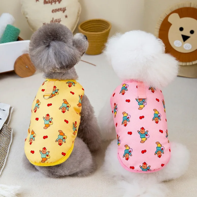 Cute Cartoon Bear Dog Coats Winter Fleece Pet Dog Clothes for Small Medium Dogs Vests Yorkshire Terrier Clothing Puppy Jackets