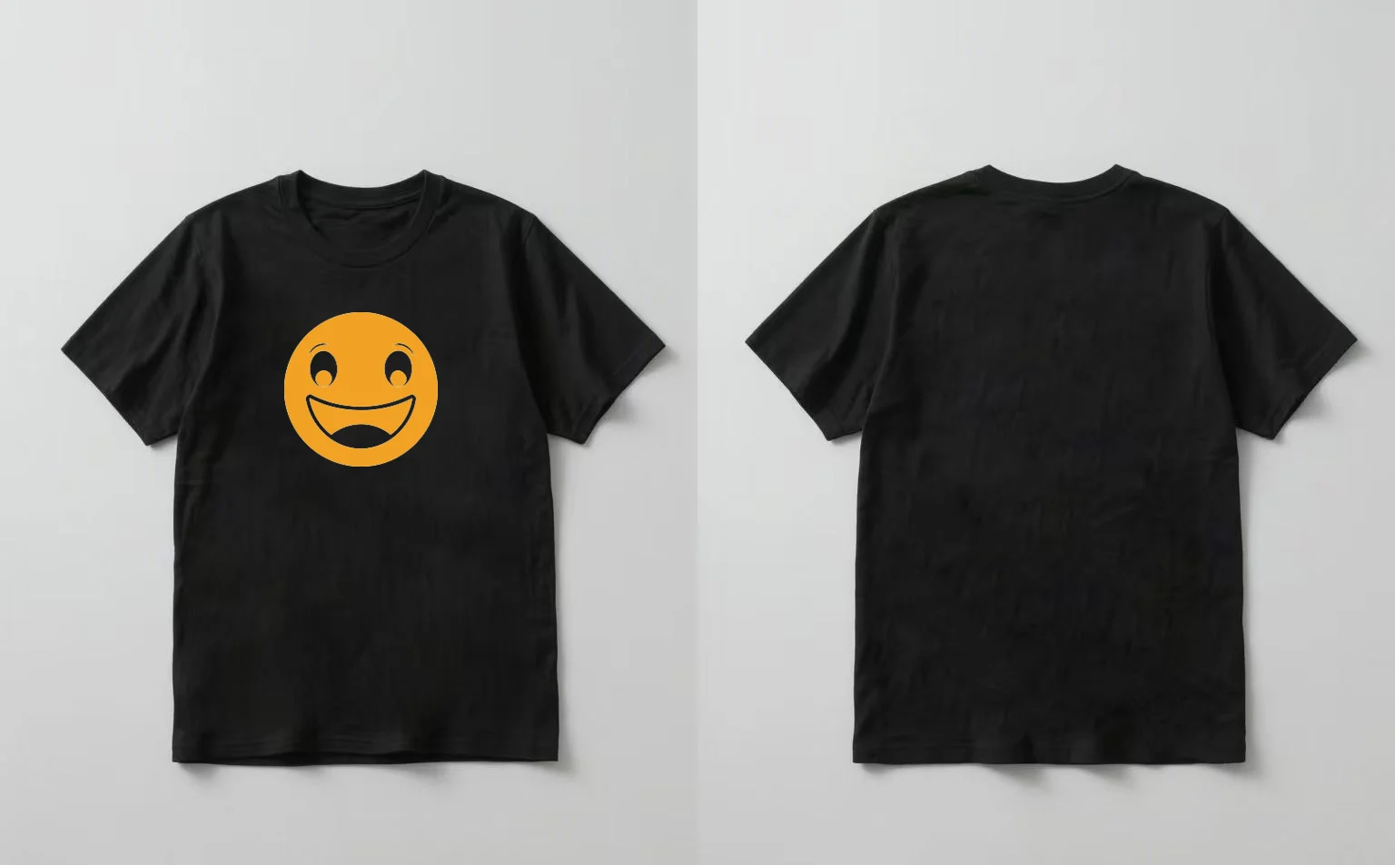 

2025 Casual and fashionable short-sleeved T-shirt with smiling face print suitable for both men and women