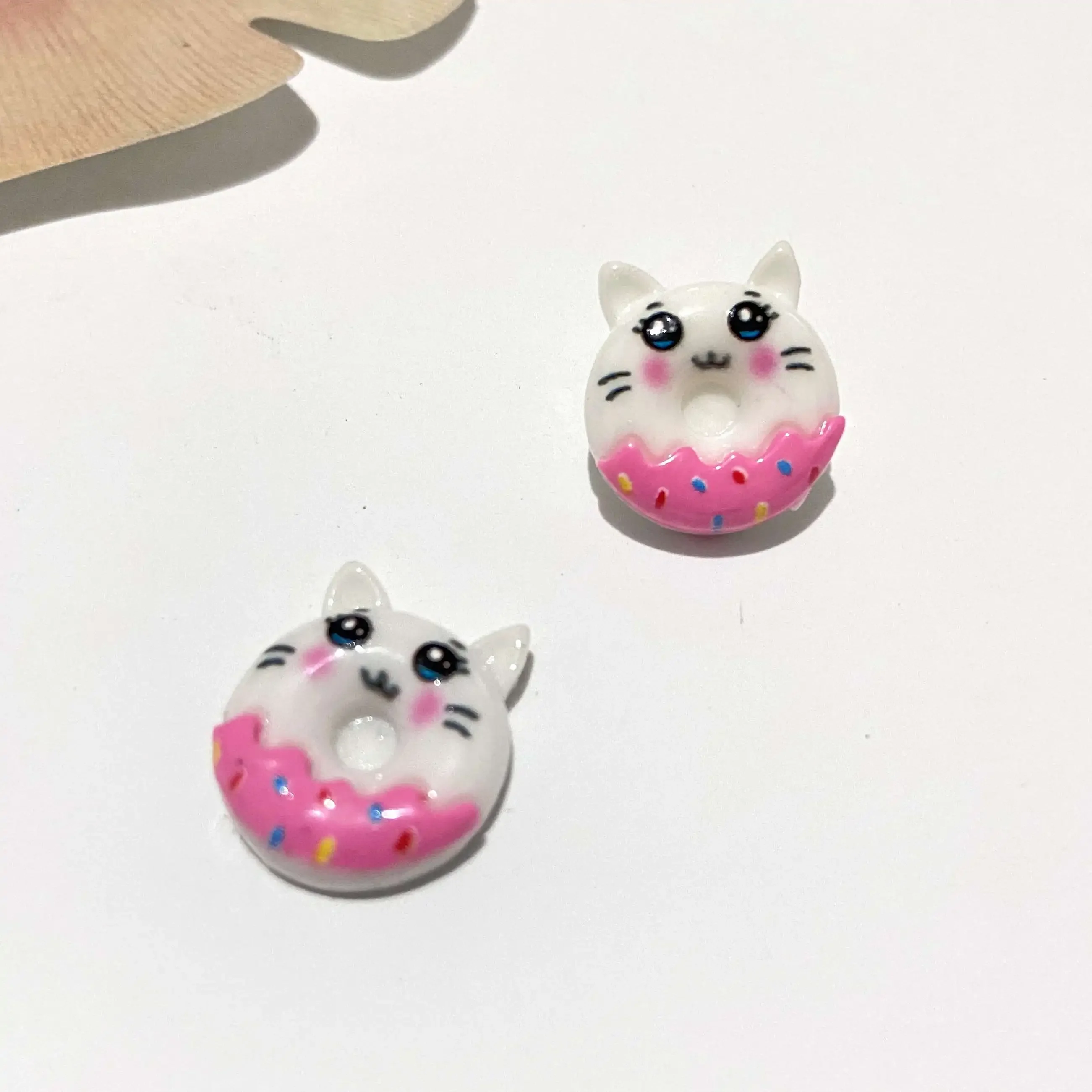 10Pcs Cake Rabbit Moon Panda Cat Doughnut Set Planar Accessory Home Decor Cartoon Desserts Hairclip Jewelry Making