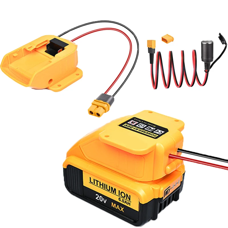 

Portable Adapter Converter Compatible for Makita/DeWalt/Milwaukee 18V/20V Battery Mini Car Charger with Cigarette Lighter Plug