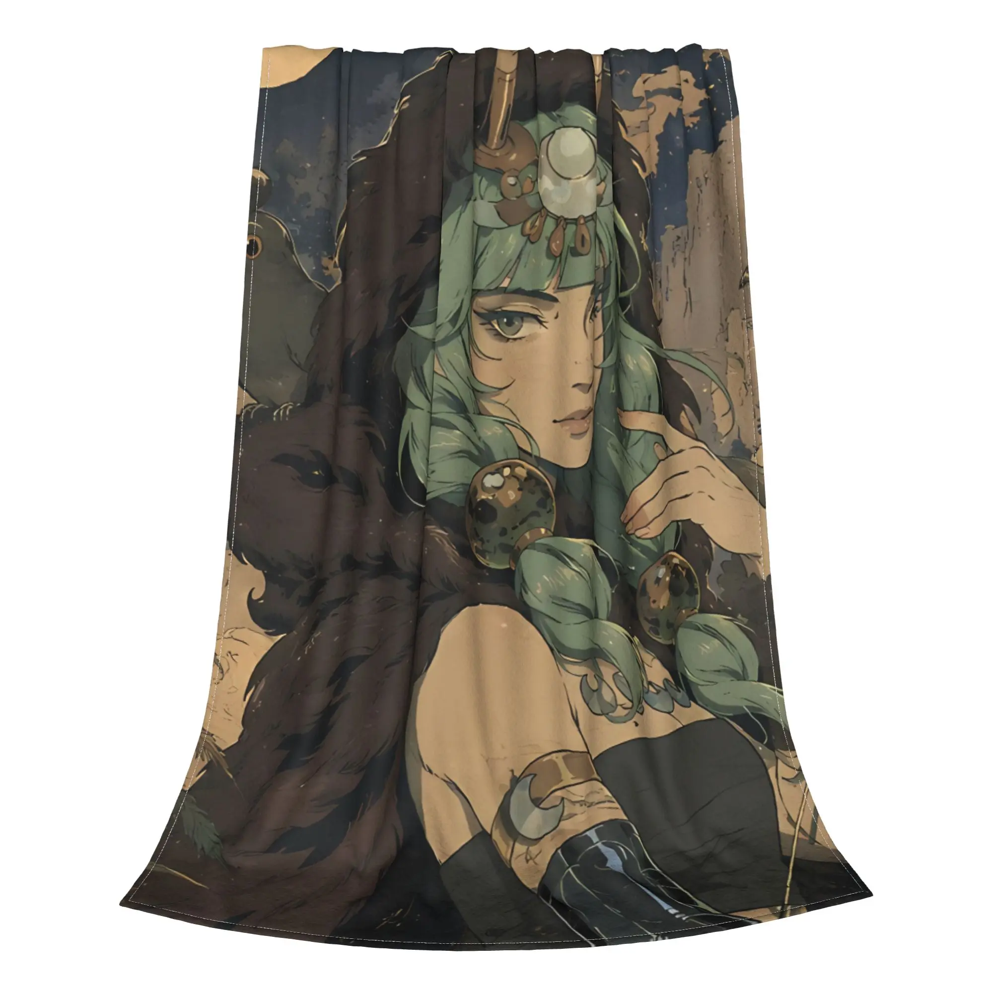 1PC Home Cutecore Greek Moon Goddess Hades Blanket Super Cosy Plush Home Living Room Sofa Halloween