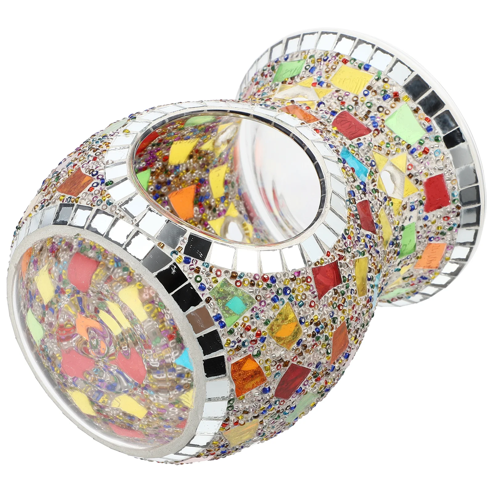 

Bohemian Stove Holder Ornament Glass Aroma Mosaic Candlestick Home Decoration Incense Aromatherapy