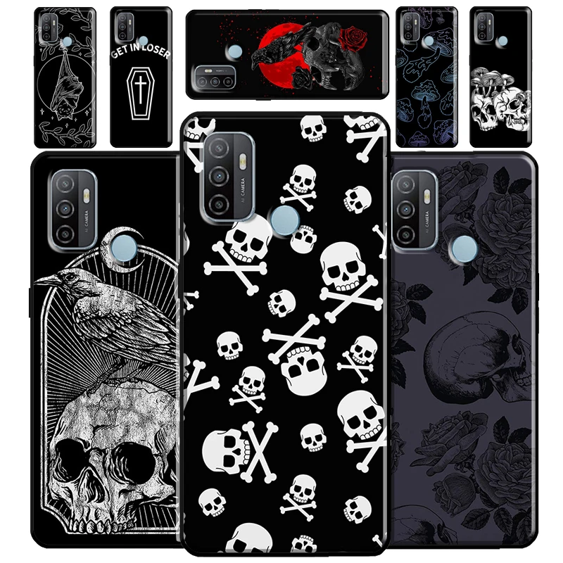 Skull Gothic Creepy Pastel Goth Phone Case For OPPO A53 A31 A5 A9 2020 A52 A72 A3S A5S F5 A1K A15 A83 A91 A93 Cover Capa