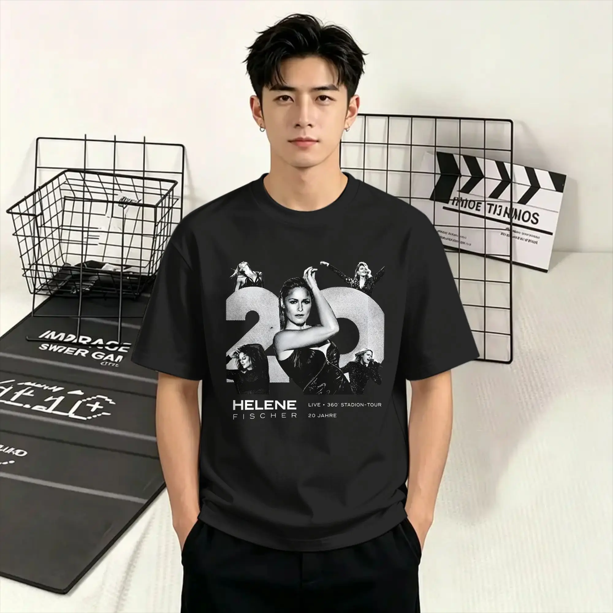Vintage Helene Fischer T-Shirts Men Round Neck Cotton T Shirt 360° Stadion Concert Music Tour 2026  Short Sleeve Plus Size