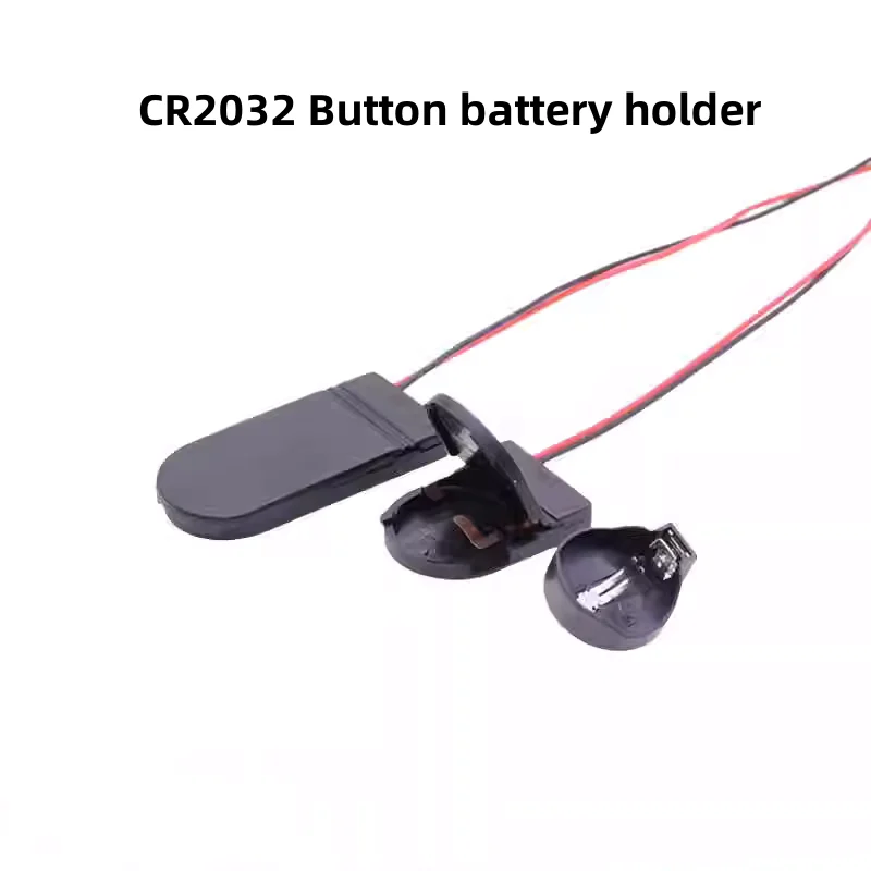 CR2032 Button Battery Holder With Cover/Switch/Cable Socket CR2025 Battery Case 3V Clamshell 1 Section/2 Section