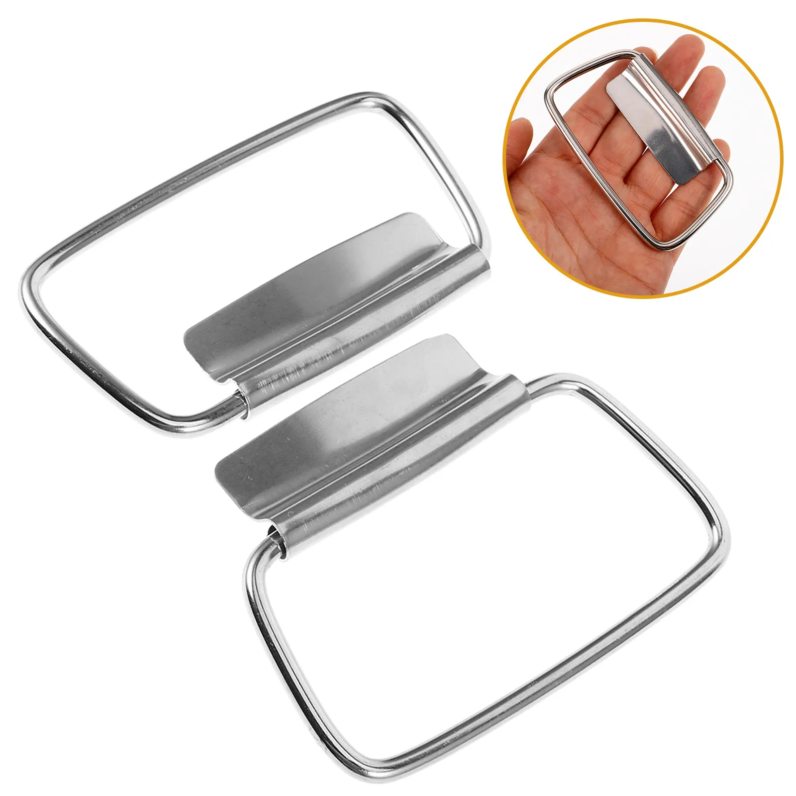1Pair Wear-Resistant Stainless Steel Bucket Handle Replacement Compact Practical Bucket Grip Household Pail Accessory