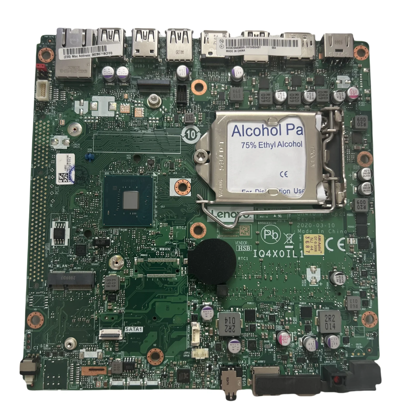 Para lenovo thinkcentre m80q desktop placa-mãe lga 1200 iq4x0il1 NM-C621 5b20u54371 q470 original 100% testado navio rápido
