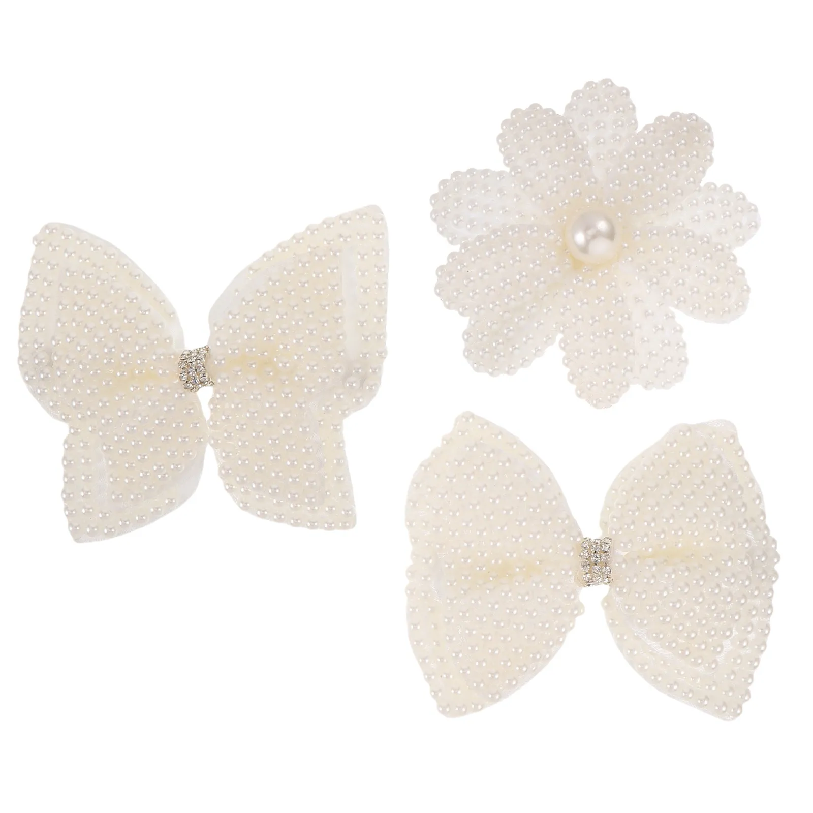 

3pcs Pearl Clips Bow Hairpins For Women Faux Pearl Duckbill Barrettes Cute Bows Hair Accessories Decorative Clip Hold