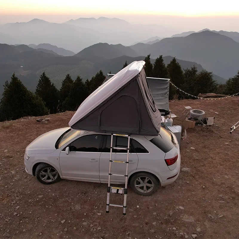 Outdoor Triangle Hard Soft Shell Roof Top Tent 2 Person Waterproof Ultra-Light Automatic SUV Camping Accessories
