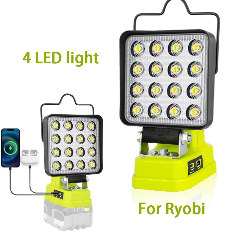 For Ryobi 18V Li-ion Battery Lantern Outdoor Flashlight 4 inch Cordless LED Work Light Camping Lamp Emergency Lighting
