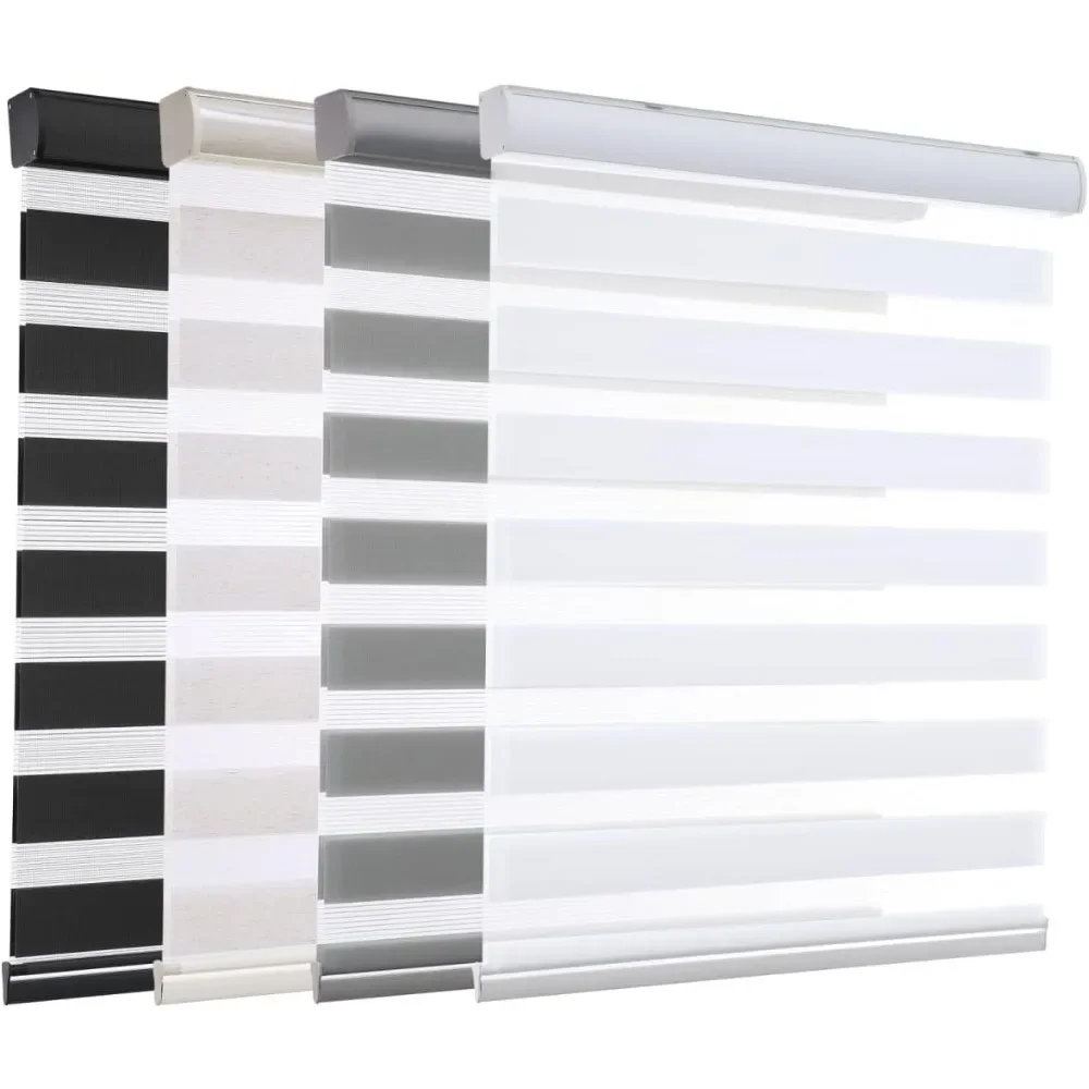 Cordless Zebra Blinds for Windows Zebra Window Shades Dual Layer Blinds Light Filtering Day Night Blinds for Kitchen/Bed