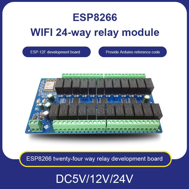 

DC Power Supply ESP8266 WIFI 24 Channel 24V Relay Module ESP-12F Development Board ESP8266 Relay Development Board