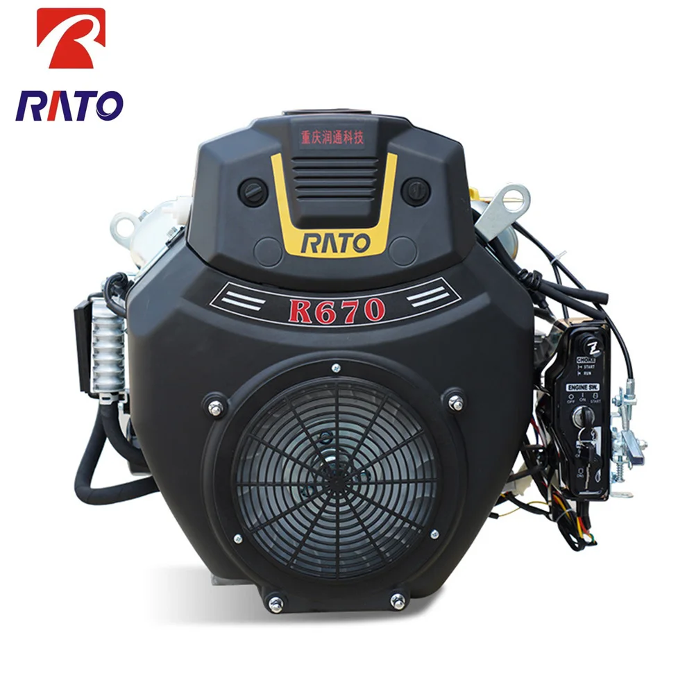 EPA Rato R670 24HP V-Twin 이중 실린더 수평 샤프트 OHV 가솔린 엔진 670cc