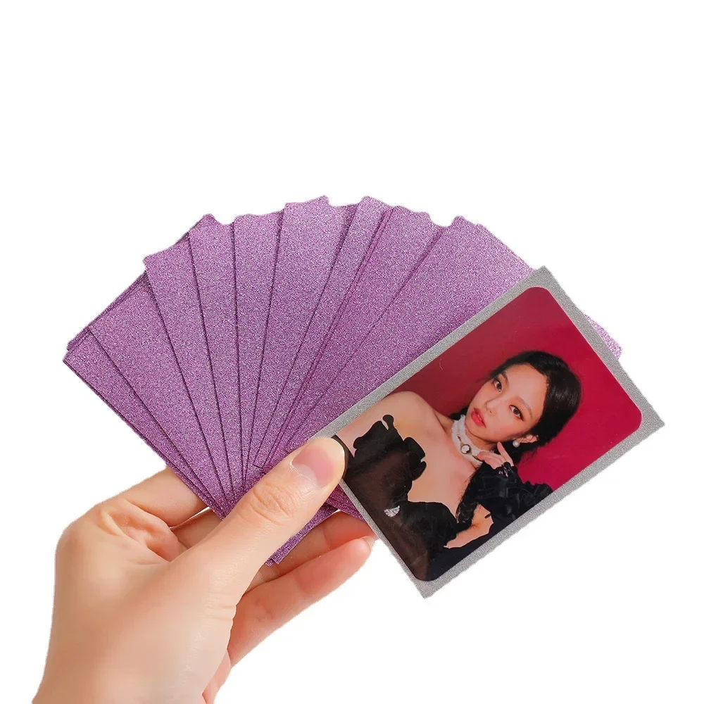 20pcs Kpop Card Sleeves Card Holder 61*91mm Heart Bling Photocard Holder Photo Card Films Cards Protector Photo Cards Protective