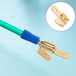 25 Pcs Terminal Spade Wire Connectors Quick Disconnect Crimp Terminals for Wiring Electrical Kit Adapter Double Back