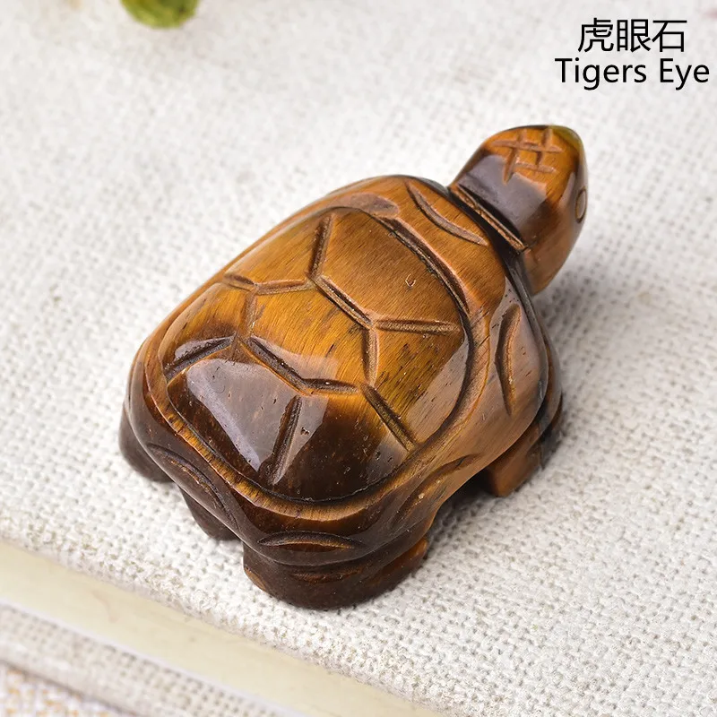 Hand Carved Turtle Figurine, Natural Stone, Jade Mini Tortoise, Crystal Craft, Chakra, Home Decor, 1.5\