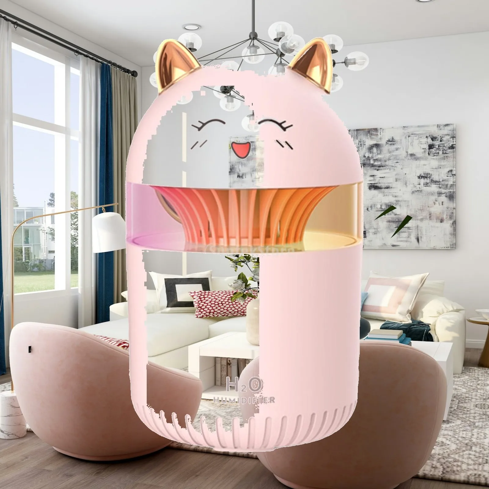 Air Humidifier with Colorful Light Silent Portable Diffuser for