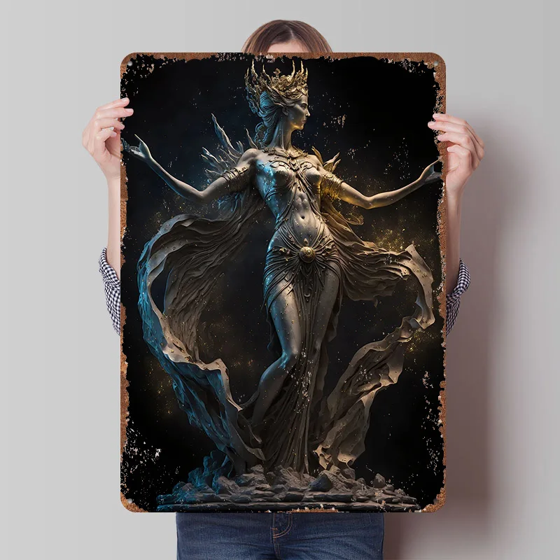 Aphrodite Beauty Goddess Metal Poster Custom Wall Art Retro Vintage Tinplate Signs for Man Cave Interior Decoration Living Room
