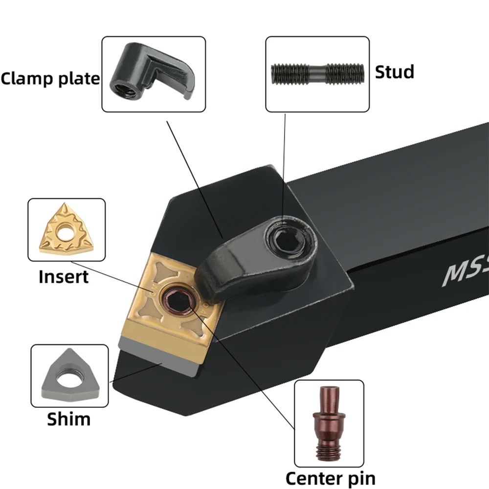 HENGXIN MSSNR MSSNL 1616H12 3232P19 Carbide Inserts MSSN External Turning Tools Holder Lathe CNC Machine Bar Cutting Tools Set