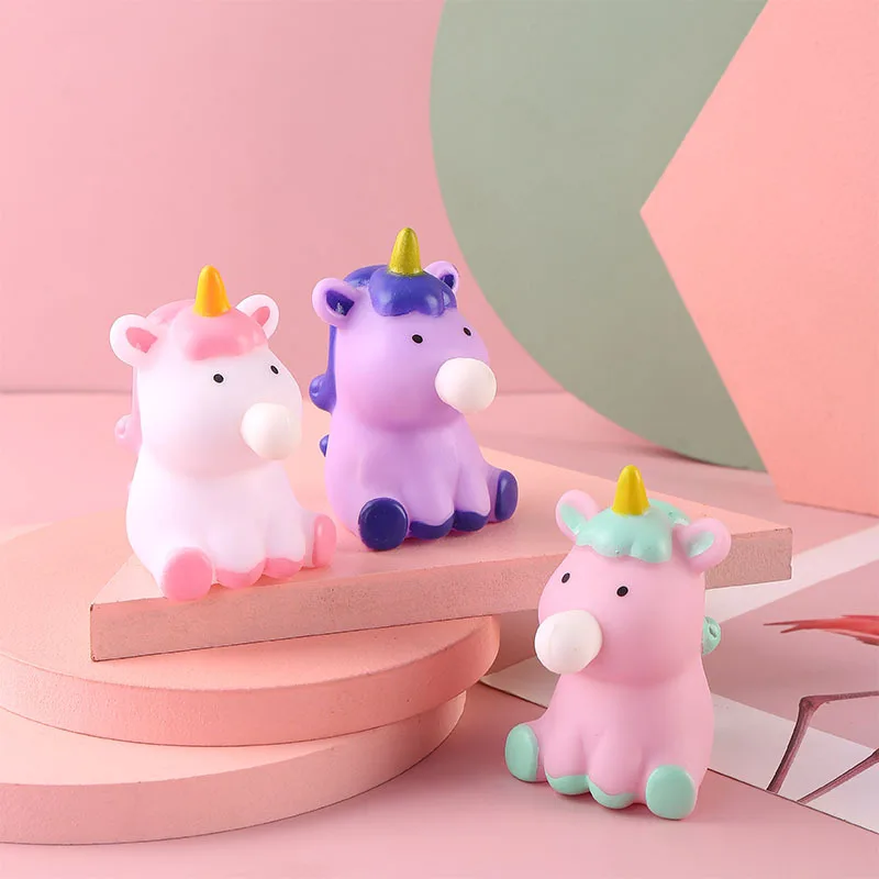Cartoon Unicorn Soft Spit Bubble Toy Cute Animal Ball Soft Sticky Squishi Stress Relief Squeeze Ball Sensory Fidget Funny Toy