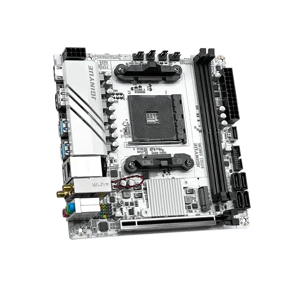 JGINYUE AMD AM4 ITX Motherboard supports Ryzen R3 R5 R7 1/2/3/4/5 series CPU DDR4 RAM Desktop PC PCI-E 3.0 B450i GAMING