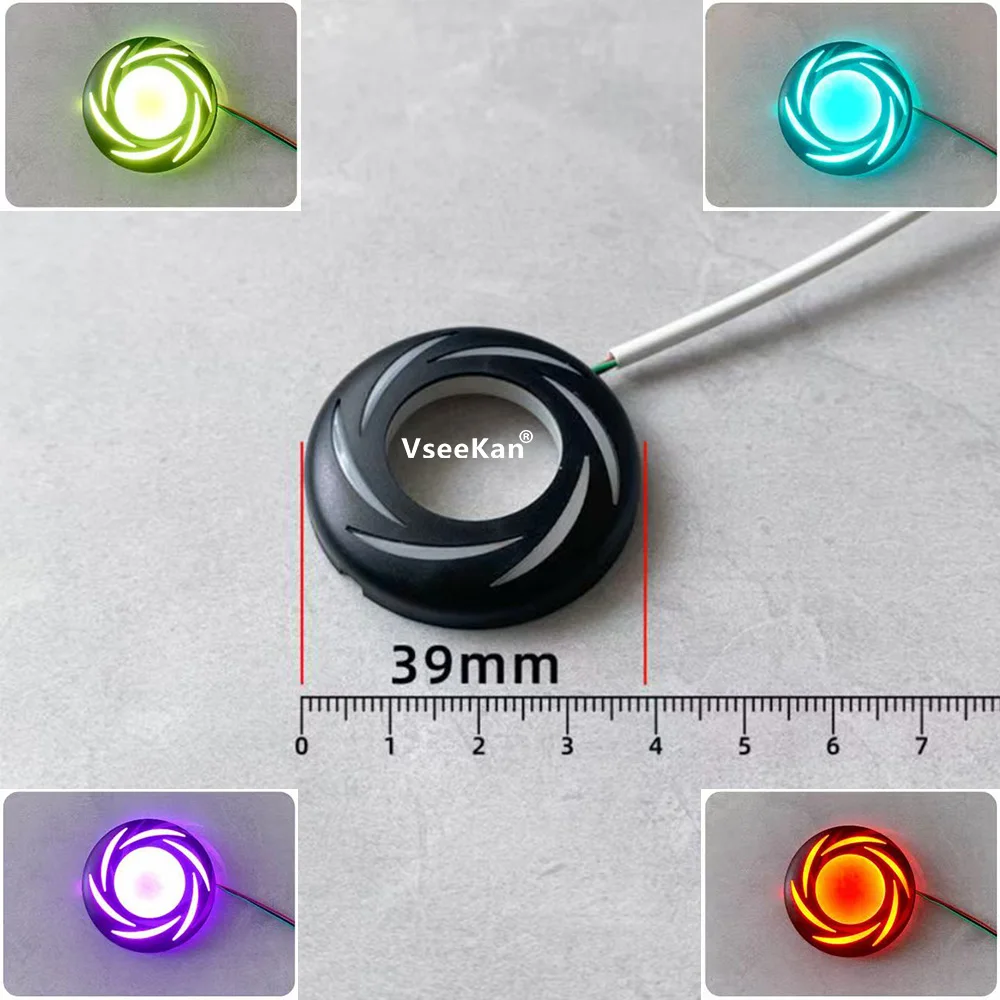 VseeKan Car Ambient Light Circular Light Strip Universal Design, Controlled by Mobile App, Multiple Modes, Dual-Zone Lighting