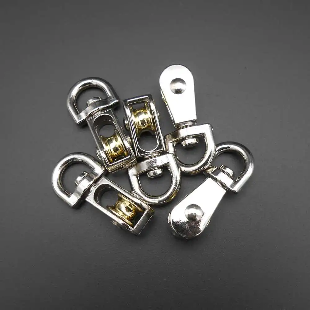 5 Stück Zinklegierung Drehbare Seilrolle 43MM Einweg-Laufrolle 20G - 100KG 4,3CM Freilaufrolle Fallblock 1/2