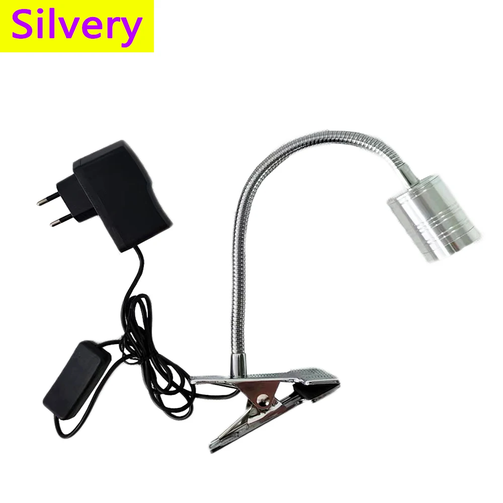 High power 10W Silver UV Fixed Clip Curing Lamp Nail And Eyelash Glue Shadow Free Ink Glass Acrylic Curing Lamp