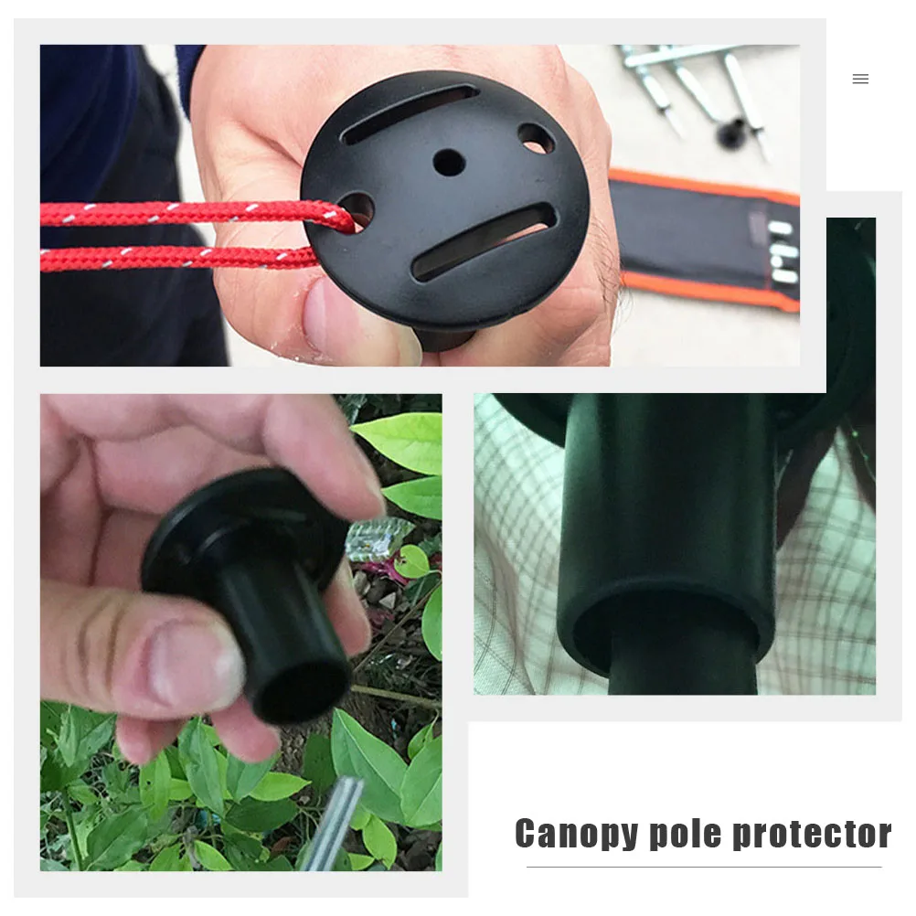 

10Pcs Plastic Tent Terminal Covers Prevent Puncture Outdoor Canopy Pole Protector Black
