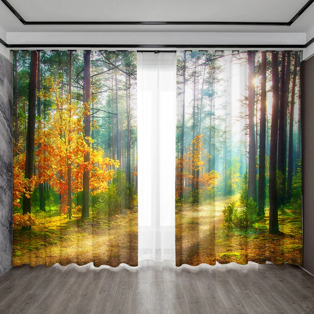 2PC Home Decoration Screen,Forest Scenery Screen, Suitable For Kitchen, Coffee Shop, Living Room, Balcony, Garden