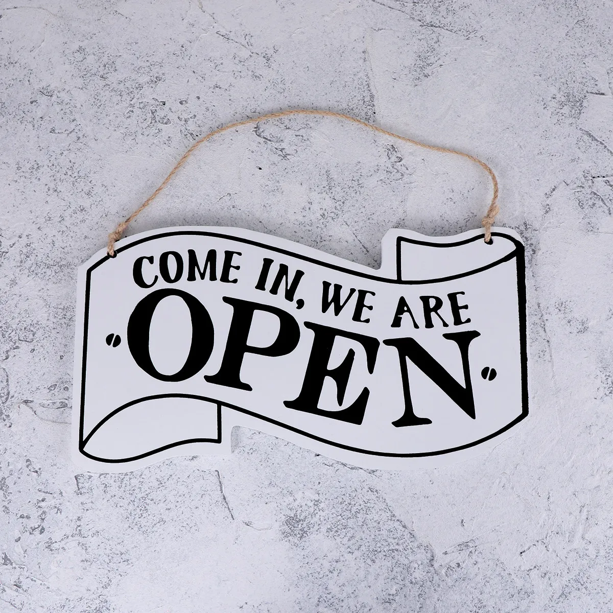 

Vintage Double-Sided Hanging Door Sign Come Are Open Front Come Again We Are Closed Back Rustic Wood Decor for Cafe Bar