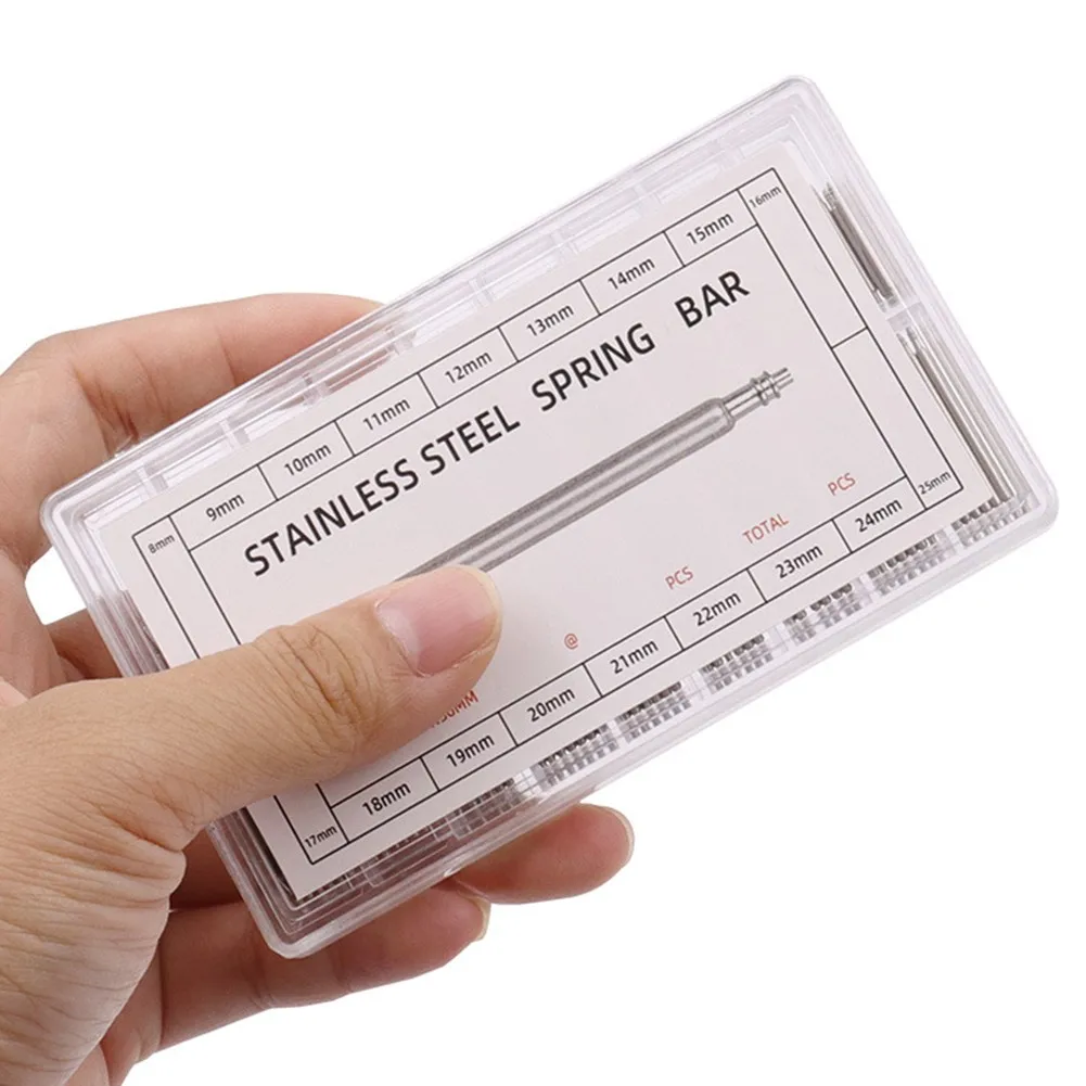 

Complete Specifications Stainless Steel Watch Band Strap Spring Bars Link Pins Repair Tool Set 144PCS 144 Connecting Shaft