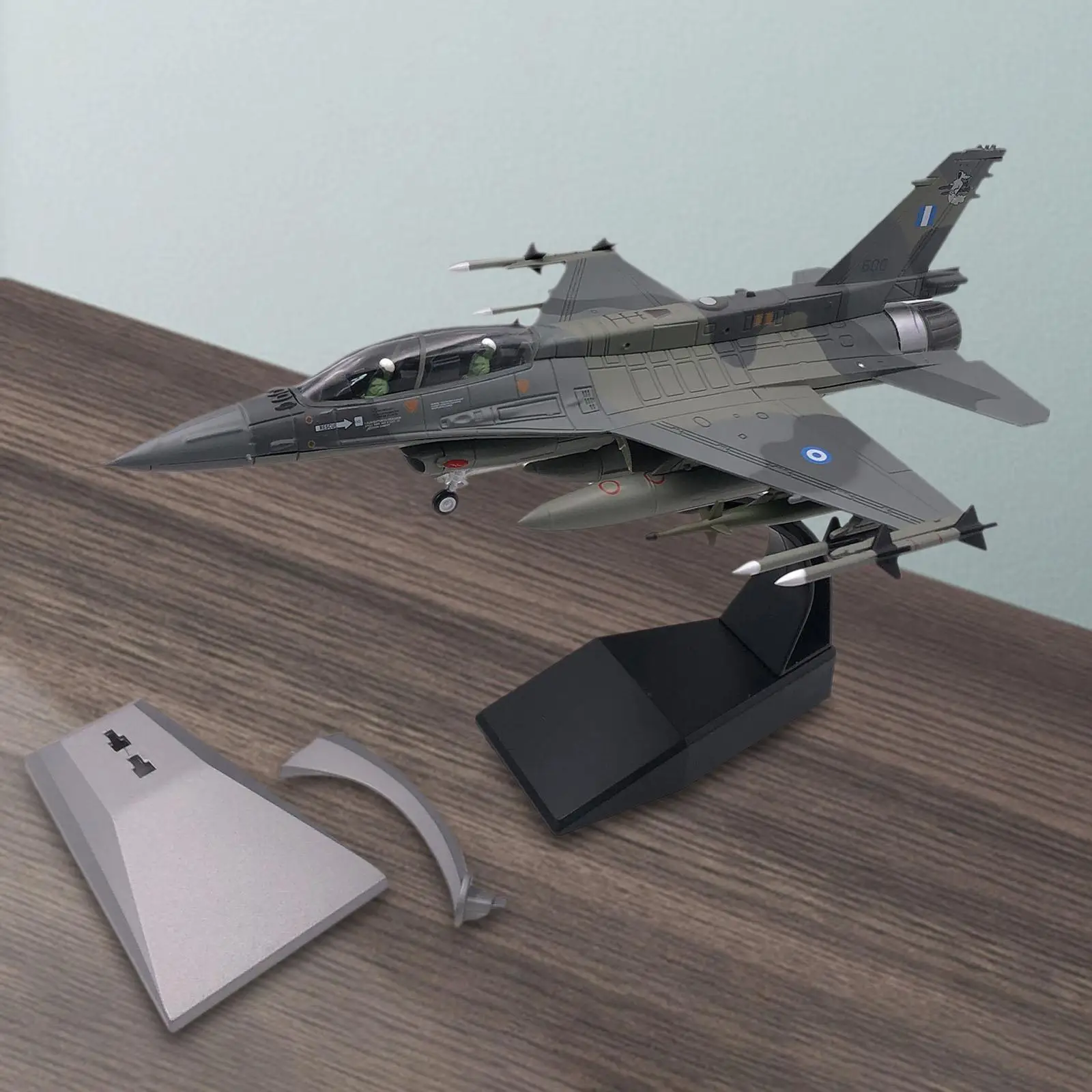 

Greece 1/72 F16D Fighter Model with Display Stand Oornament for TV Cabinet