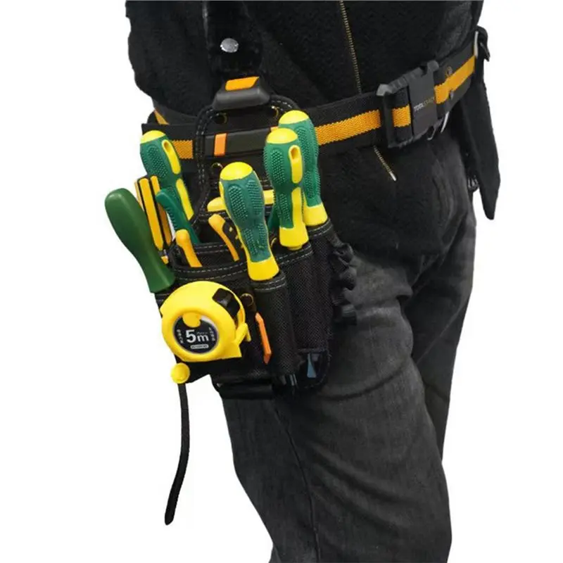 ABKY-Technician's Pouch Multi-Pocket Quick Hanging Waist Bag Screwdriver Pliers Tool Organizer