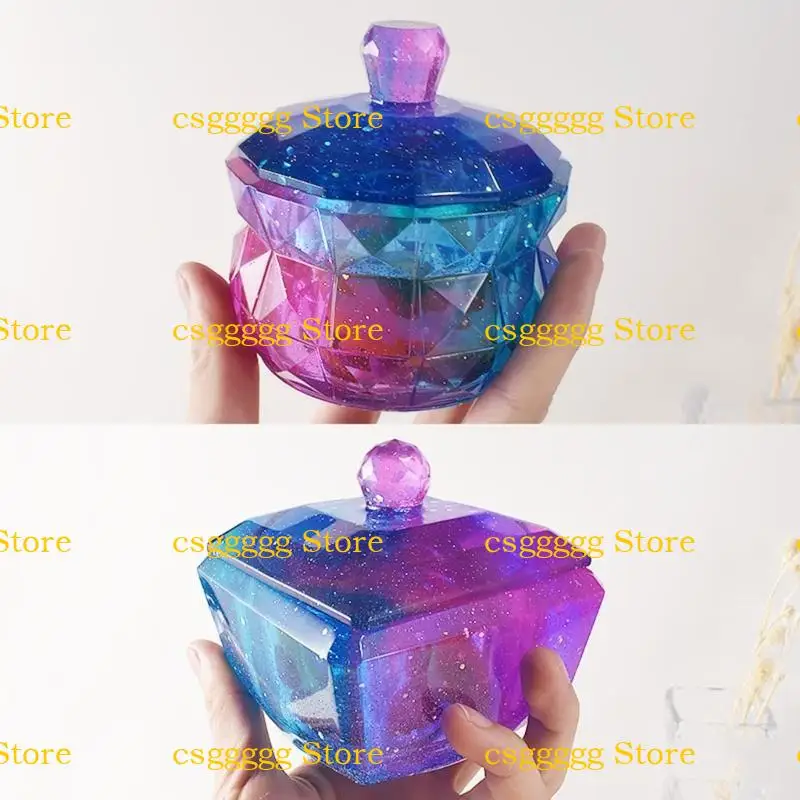 

9HJK 2 Pieces DIY Crystal Epoxy Resin Moulds Silicone Storage Box Moulds Hand Making Accessories for Resin Hand Making